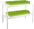 Hydroponics Growing System Kit,54 Plant Sites 2 Layers Food-Grade PVC-U Pipes Hydroponic Grow Kit Gardening System with Water Pump, Timer,Net Pots and Sponge for Vegetables,Fruits,Herb