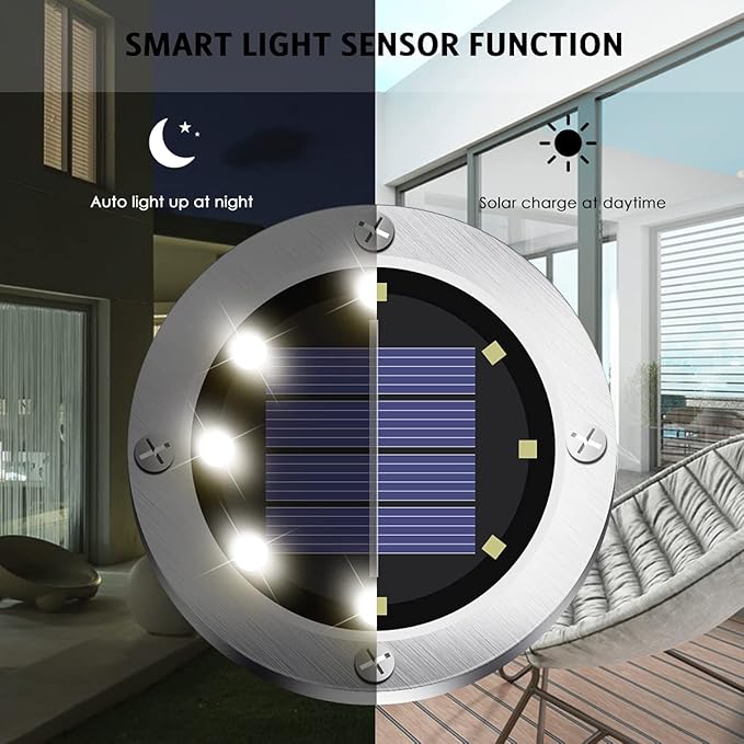 OULONGER 4.6inch Solar Lights Outdoor Waterproof,12Pack Solar Lights for Outside,Solar Garden Lights Landscape Lighting for Patio Pathway Lawn Yard Deck Driveway Walkway(White Light)