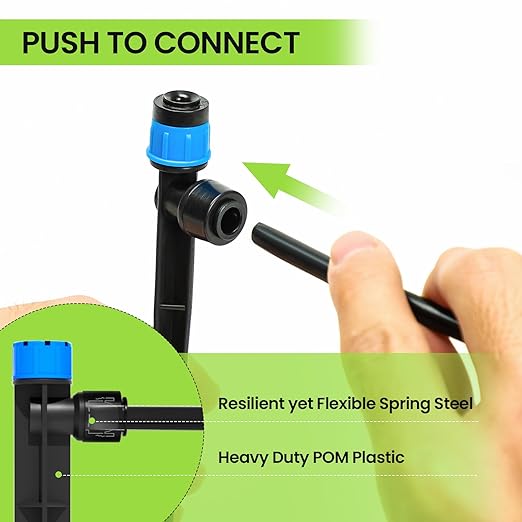 Bonviee Drip Irrigation System 230FT – Quick Connect Garden Watering Kit with Adjustable Drip Emitters, 1/4” & 5/16” Tubing for Raised Beds, Greenhouse, Lawn, Automatic Timer Compatible