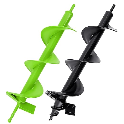 MAZING 16" x 4" Upgraded Spiral Auger Drill Bit for Planting, 2Pc Heavy Duty Garden Auger Bit, Bulb Planter Tool for Post Hole Digger Plant Flower Bedding Digging