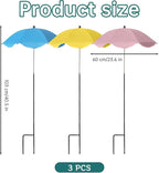 3 Pack Plant Umbrellas for Outdoor Plants, 40" Adjustable Patio Umbrella with Alloy Pole 3-Color Sun Shade for Potted Plants and Garden Decor Plant Tools
