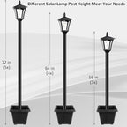 Derynome 72" Solar Outdoor Light with Planter,Waterproof Solar Post Lamp Ligts, Garden Lights for Backyard, Pathway, Patio,Lawn, Driveway Decor