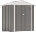 Patiowell 6x4 FT Storage Shed, Outdoor Metal Sheds with Lockable Door and Sloping Roof, Waterproof Outside Utility Garden Tool Shed with Breathable Vents for Patio Lawn Backyard, Gray