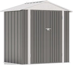 Patiowell 6x4 FT Storage Shed, Outdoor Metal Sheds with Lockable Door and Sloping Roof, Waterproof Outside Utility Garden Tool Shed with Breathable Vents for Patio Lawn Backyard, Gray