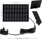 Solar Fountain Pump for Bird Bath, with Separate Solar Panel, 2 W Upgraded Solar Water Pump with 3 M Long Cable & 4 Nozzles for Bird Bath, Outdoor Pond, Patio Garden and Fish Tank (Black)