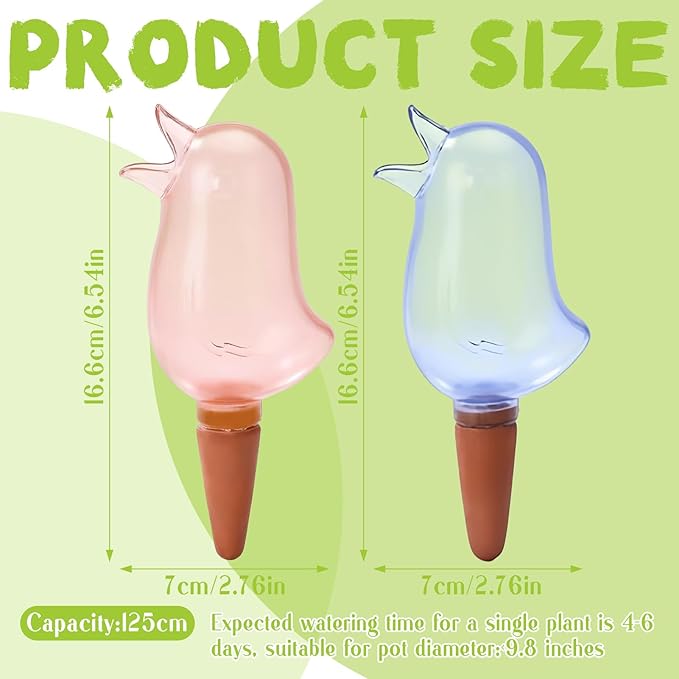 6 Pcs Self Watering Spikes, Indoor Plant Globes - Automatic Irrigation System