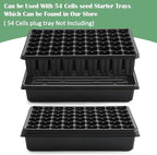 RooTrimmer 10 Pack Seed Starter Trays - Heavy Duty Plastic Flats, Fits 54 Cell Plug Tray, Seedling Tray for Carrying and Holding Plant Nursery Pot,Seed Germination & Plant Propagation (TD377)