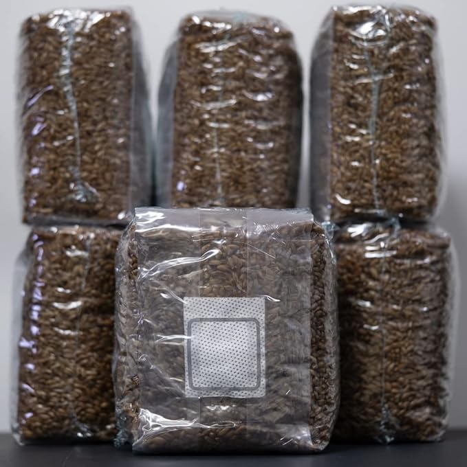 MycoHaus Mushroom Growing Kit | Sterilized Rye Grain | Magic Indoor Grow Bags for Mushrooms | Shroom Home Cultivation Magic Supplies | Without Spores | Without Injection Ports | 2 Pound (12 Pack)