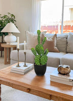 DILATATA 16.5" Small Fake Cactus Plant Potted 'Prickly Pear Cactus' Faux Cacti for Home Garden Office Decor Housewarming Gifts
