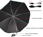 Chair Umbrella with Clamp,46 inches UPF 50+ Clip on Parasol for Patio,Beach Chairs,Strollers,Wheelchairs,Golf Carts