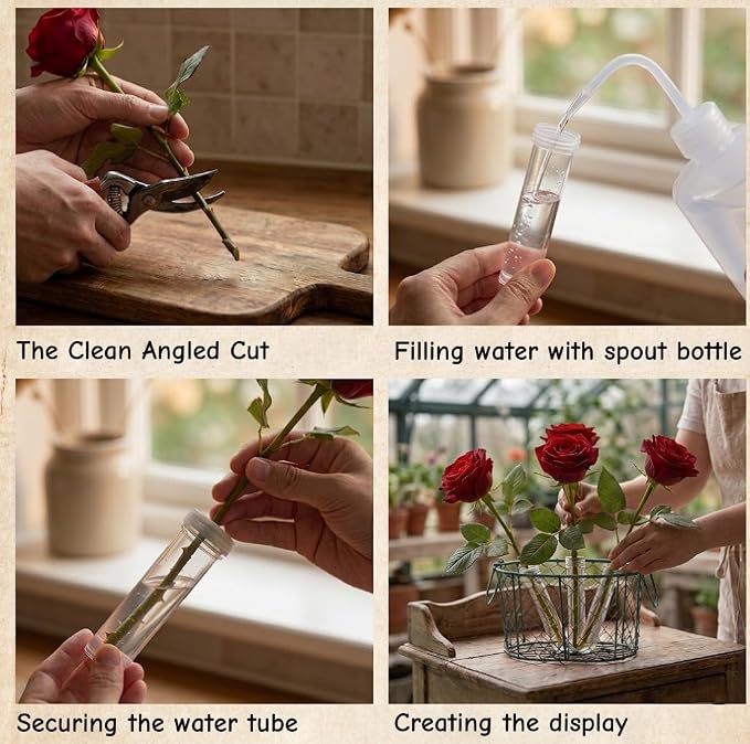 100 pcs Floral Water Tubes with 500ml Watering Can