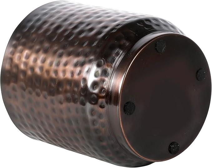MyGift Handmade Hammered Vintage Copper Metal Plant Vase, Decorative Indoor Cylindrical Flower Planter Container, 5 and 6 Inch Pots, Handcrafted in India