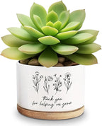 Thank You for Helping Me Grow Ceramic Succulent Funny Planter Pots for Plant Lovers Teacher Birthday Christmas Thanksgiving Gift, 3.6 Inch (Plant Not Included)
