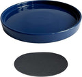 Yukfona Ceramic Plant Saucer Pot Tray 1 pcs 10 Inch, Planter Saucers 7 8 9 10 11 12 13 Inch for Indoors Outdoor, Durable Sturdy Flower Drainage drip Water Tray for Glazed Pots Base (10.7 Inch-Blue)