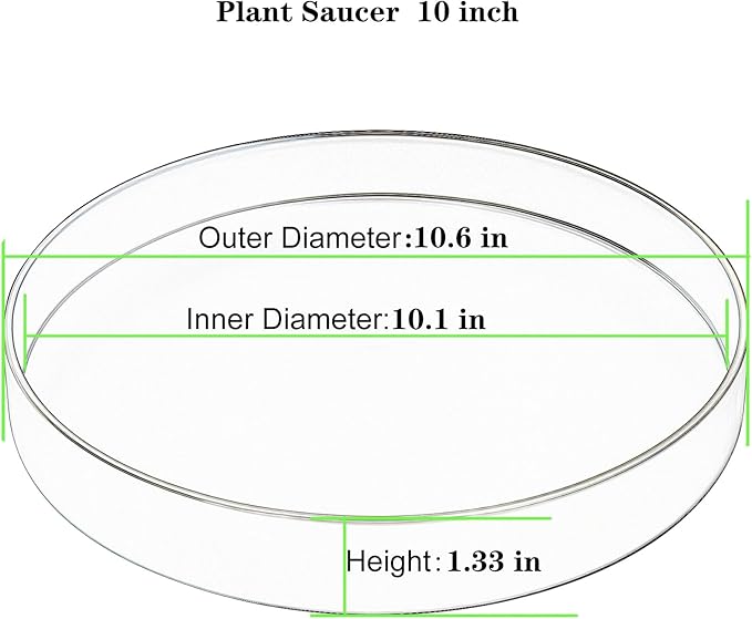 1 Pack 10 inch Plant Saucer Drip Tray, Heavy Sturdy Plastic Planter Flower Pot Drainage Tray Plate Saucers for Indoor Outdoor Garden, Plant Water Drip Trays for pots Base (10", Chocolate)