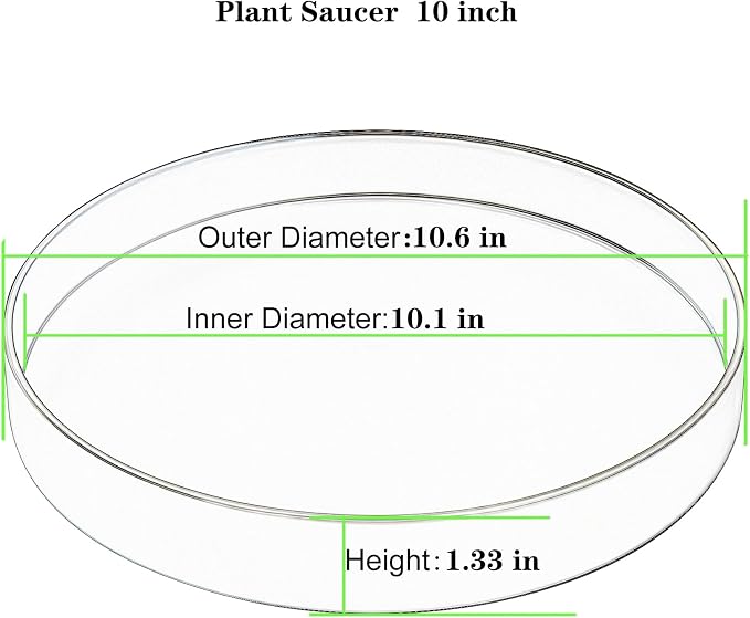 1 Pack 10 inch Plant Saucer Drip Tray, Heavy Sturdy Plastic Planter Flower Pot Drainage Tray Plate Saucers for Indoor Outdoor Garden, Plant Water Drip Trays for pots Base (10", Creamy White)