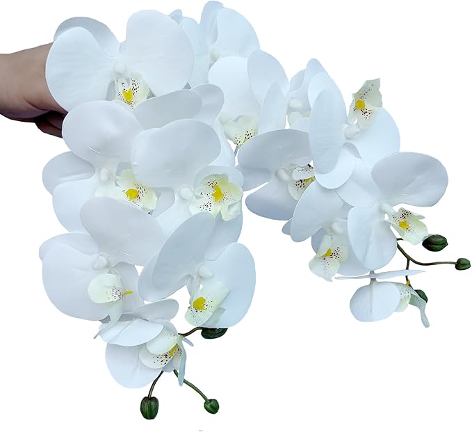 FagusHome 32" Artificial Phalaenopsis Flowers 6 Pcs Artificial Orchid Flowers Stem Plants for Home Décor (6Pcs)