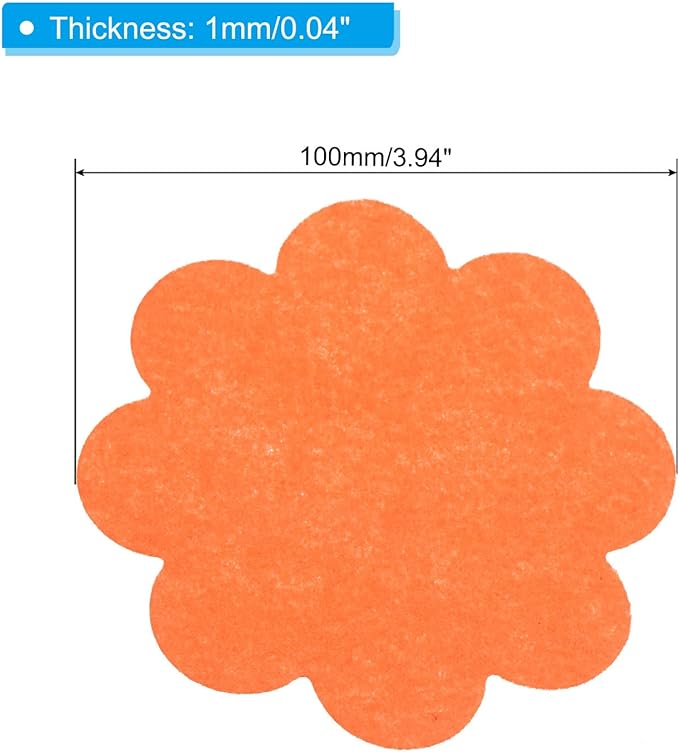PATIKIL 4 Inch Plant Pot Hole Pad, 30 Pack Non-Woven Fabric Flower Shape Bonsai Bottom Soil Mat, Orange