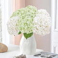 6Pcs Hydrangea Artificial Flowers Realistic Latex Texture for Spring Decoration Home Party Wedding Living Room Decoration 21''(3pcs Light Green+3pcs White)