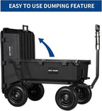 BILT HARD 1200 lbs Poly Garden Dump Cart, 7 Cu Ft Capacity Heavy Duty Garden Carts, Quick Release, 2-in-1 Convertible Handle for Yard, Outdoor