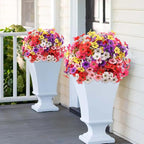 Artificial Outdoor Flowers 30 Bundles UV Resistant Fake Flowers No Fade Faux Plastic Plants Garden Porch Window Box Porch Farmhouse Hanging Decor(Mix Six Colors)