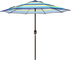 Blissun 9' Outdoor Patio Umbrella, Outdoor Table Umbrella, Yard Umbrella, Market Umbrella with 8 Sturdy Ribs, Push Button Tilt and Crank
