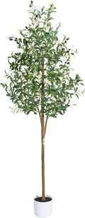 Olive Tree 6FT Fake Tree Faux Plants Indoor with Pot Artificial Tree Nearly Natural Olive Branches and Fruits for Living Room Home Office Decorations