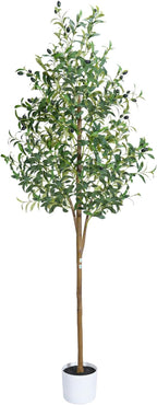 Olive Tree 6FT Fake Tree Faux Plants Indoor with Pot Artificial Tree Nearly Natural Olive Branches and Fruits for Living Room Home Office Decorations