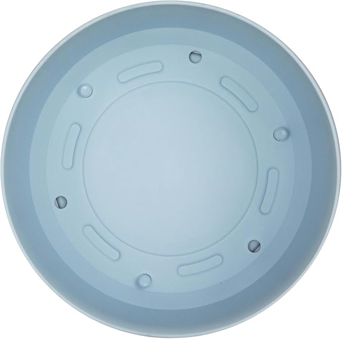 Bloem Mathers 6" Misty Blue Round Modern Resin Garden Planter Pot with Drainage Holes and Removable Saucer Tray Included