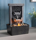 GOSSI Indoor Waterfall Fountain, 10.3" Tabletop Water Fountain with LED Lights & River Rocks, Relaxing Home Office Decor