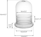 NCYP Small Clear Decorative Glass Terrarium Cloche with Air Hole - 4.7 x 4.7 x 6.3 Inches Glass Dome with Base for Miniature Plants - Display Storage (No Plants Included)