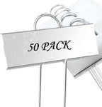 FORUP Metal Plant Labels, 50 Pack Garden Label Markers, Weatherproof Garden Stake Tags, Reusable Planting Gardening Markers, Silver