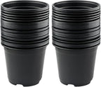 KINGLAKE 100 Pcs 6" Plastic Plants Nursery Pots Seedlings Flower Plant Container Seed Starting Pots Black