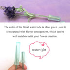 HAHIYO 60PCs 1.6X0.7Inch Transparent Green Plastic Floral Tubes Floral Water Tubes Flower Vials with Silicone Cap for Plants Fresh Flowers Arrangement Decoration Milkweed Cutting Florist Supplies