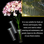 HAHIYO 60PCs 2.8X0.7Inch Transparent Plastic Floral Tubes Floral Water Tubes Flower Vials with Silicone Caps for Plants Fresh Flowers Arrangement Decoration Milkweed Cutting Florist Supplies