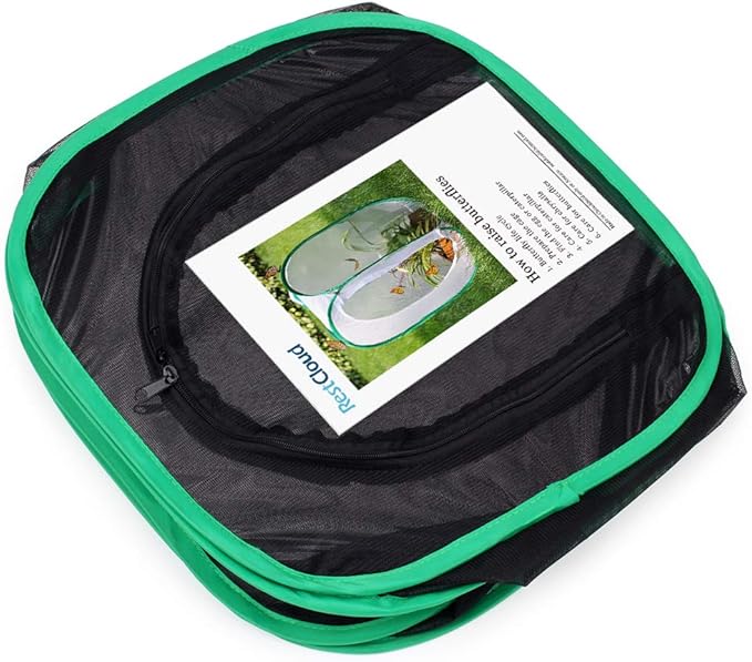 RESTCLOUD Insect and Butterfly Habitat Cage Terrarium Pop-up 12 X 12 X 12 Inches