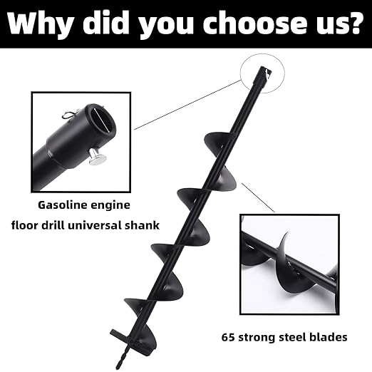 Bulb Planter Tool, 2.36 x 31.5 Heavy-Duty Garden Auger Drill Bit for Planting, Tungsten Carbide Ground Hole Digger, Bulb Planting Auger for Drill & Cordless Garden Drill