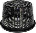 8.5-Inch Round Aquatic Plant Baskets - 6 Pack Durable Black Plastic Mesh Pond Containers for Live Aquarium Plants, Pond Planting & Hydroponic Pots