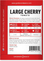 Gardeners Basics, Large Cherry Tomato Seeds for Planting Heirloom Non-GMO Red Cherry Tomato Plant Seeds for Home Garden Vegetables Makes a Great Gift for Gardening