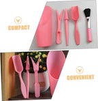 GALPADA Succulent Planting Tool Set with Cultivator, Potting Shovel, Cleaning Brush, and Soil Spoon, Pink Gardening Accessories for Indoor and Outdoor Plant Care