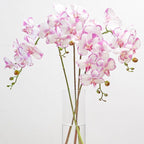DUYONE 35 Inch Artificial Butterfly Orchid Flowers 4 Pcs softTouch Orchid Fake Phalaenopsis Flowers Stem Plants for Wedding Home Decoration (Light Purple 4pcs)