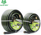 Worth Garden Hose 3/4 in. x 100 ft. - Heavy Duty Lightweight PVC Water Hose - Flexible, No Kink, Leakproof, Male to Female Fittings - 200PSI Work & 500PSI Burst, for Lawn, Gardening & Commercial Use