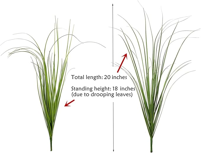 Artificial Shrubs Bushes Fake Plastic Tall Wheat Grass 16 Bundles, Faux Greenery Plants for Indoor Outdoor Décor Home Garden Verandah Kitchen Office Wedding Christmas DIY Decoration Green Leaves 16p