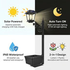 2-in-1 Solar Lamp Post with Planter, Illuminate Your Garden: Solar Post Light with Integrated Planter Box, Waterproof Outdoor Garden Solar Flower Pot Lamp for Lawn, Patio, Porch, Yard Decor (1pc)
