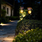 Solar Garden Lights,26''H Cat Dog Waterproof Decorative Solar Stake Light,Decorative Statues Figurine Lights for Lawn Patio Pathway for Outside