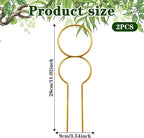 Nogeqi 2 Pcs Plant Support for Climbing, Metal Plant Trellis Indoor, 12 Inch Small Plant Stakes for Indoor Plants, Trellis for Climbing Plants Garden Potted (Gold)