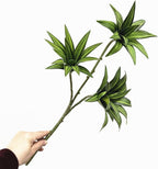 Fake Dracaena Reflexa Plant, Artificial Greenery Branches 18.5" Realistic Shrubs Plastic Stems Faux Leaf Plants for Indoor Outdoor Potted Wedding Party Office Planter Filler DIY Decoration Green 2 Pcs