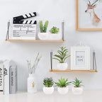 GREENTIME 6 Pcs Mini Artificial Succulents Plants in Ceramic Pots Small Fake Succulent Faux Plant Indoor Decor Bedroom Desk Bathroom Office Living Room Table Shelf Home Decoration Green White