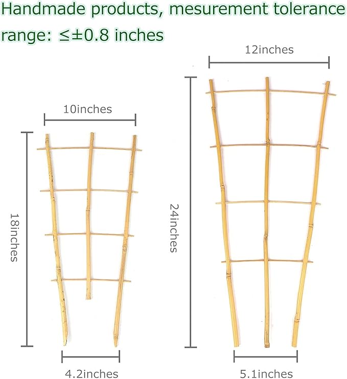 Cambaverd Trellis for Climbing Plants Indoor Outdoor, Natural Bamboo Trellis 24 Inch, 3 Pack Garden Trellis for Potted Plants, Ivy, Monstera, Houseplants