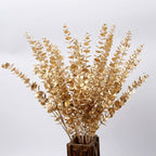 PASYOU Artificial Plants for Christmas Decor, Fake Gold Eucalyptus Plastic Grass Shrubs Leaves Indoor Outdoor Home Garden Party Hotel Wedding Event Faux DIY Decoration - 30 Inch Golden 2 Pack